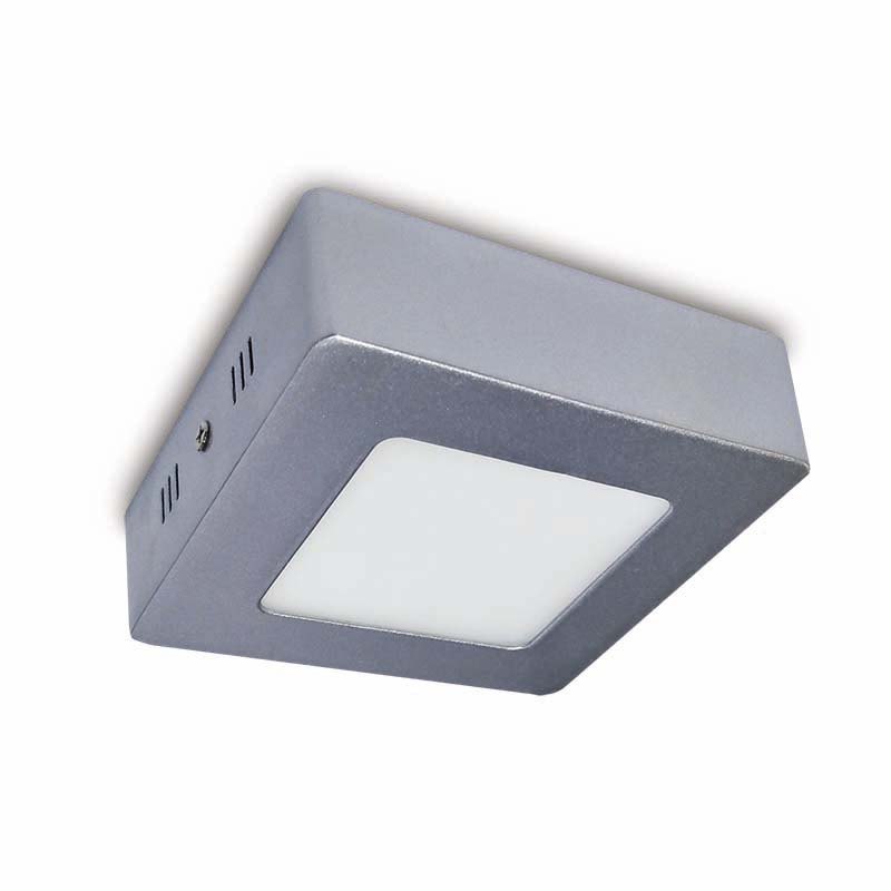 SLIM, PLAFÓN LED CUADRADO GRIS 6W-4200K